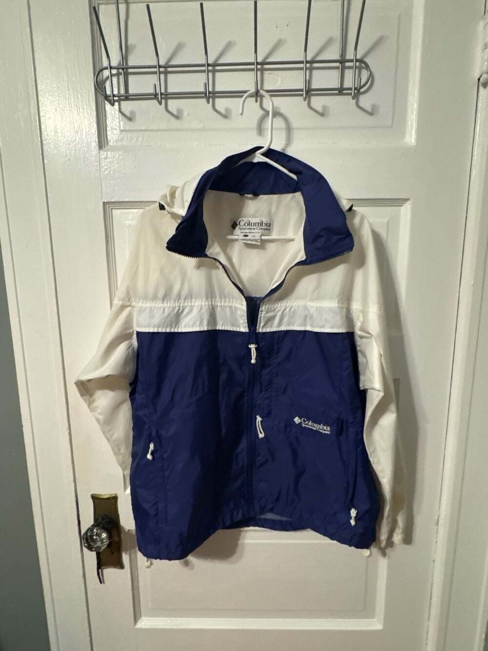 Columbia Vintage Colorblock Hooded Windbreaker Jacket Women's Large